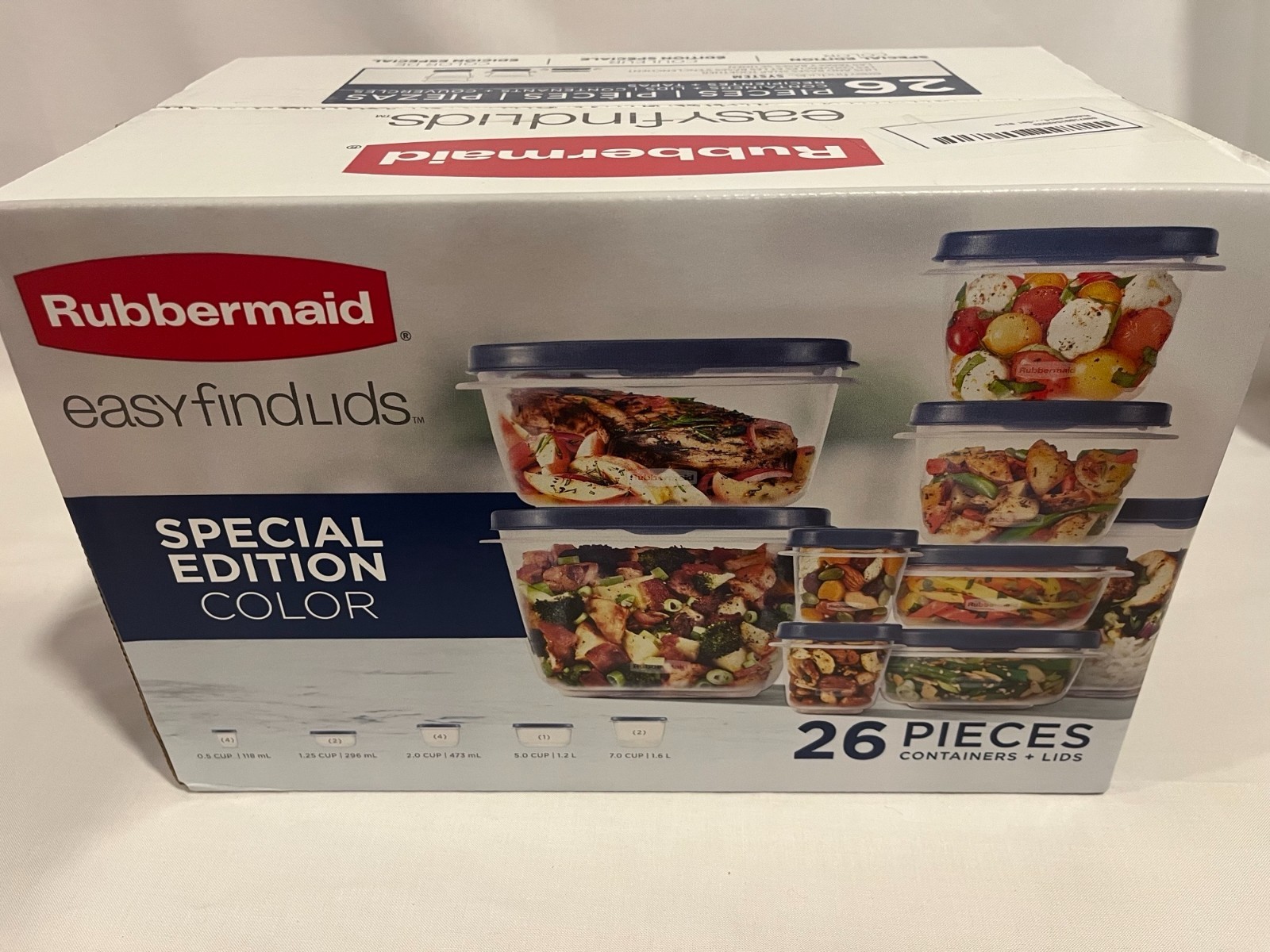 Rubbermaid Easy Find Lids Food Storage Containers Vented Lids, 26-Piece Set Blue Rubbermaid Easy Find Lids Food Storage Containers Vented Lids, 26-Piece Set Blue