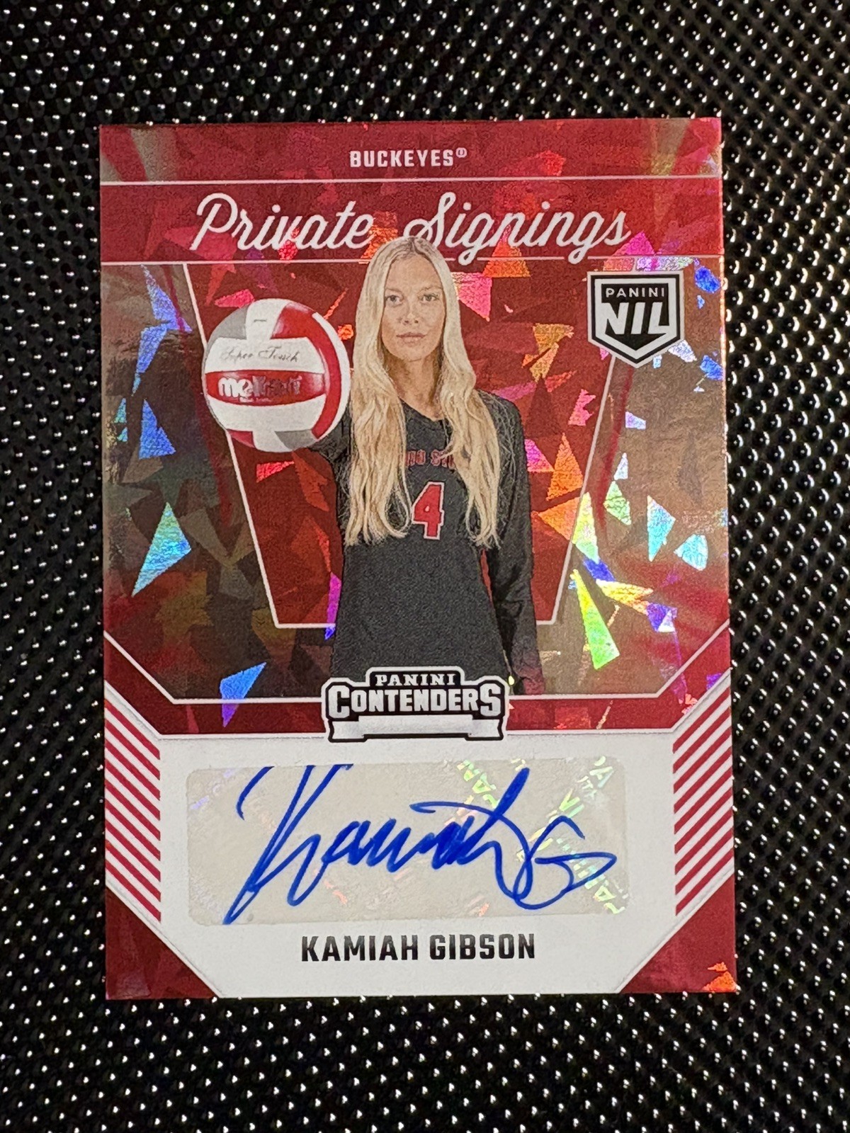 2024-25 Panini Ohio State University Cracked Ice Kamiah Gibson Volleyball Auto 2024-25 Panini Ohio State University Cracked Ice Kamiah Gibson Volleyball Auto