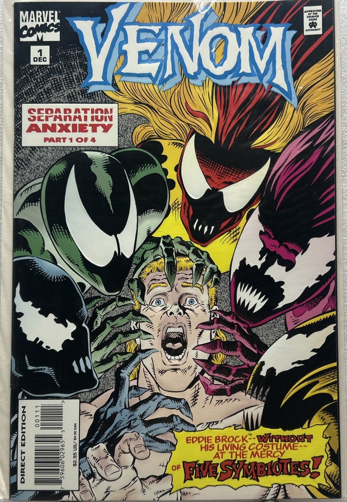 VENOM: SEPARATION ANXIETY #1 MARVEL COMICS 1994 NEWSSTAND VARIANT NM VENOM: SEPARATION ANXIETY #1 MARVEL COMICS 1994 NEWSSTAND VARIANT NM