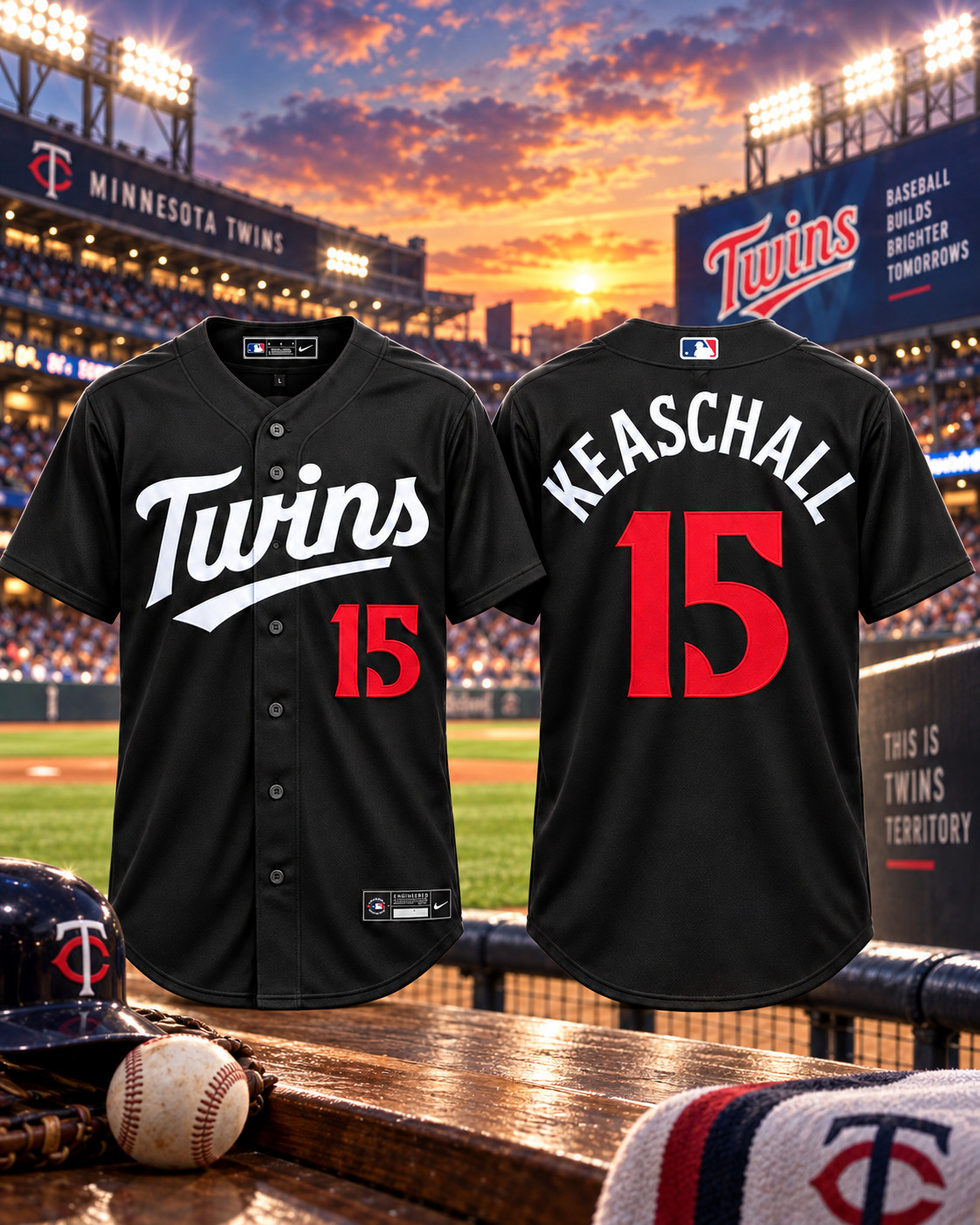 SO HOT# Luke Keaschall #15 Minnesota Twins Black Baseball Jersey Fan Shirt S-5XL