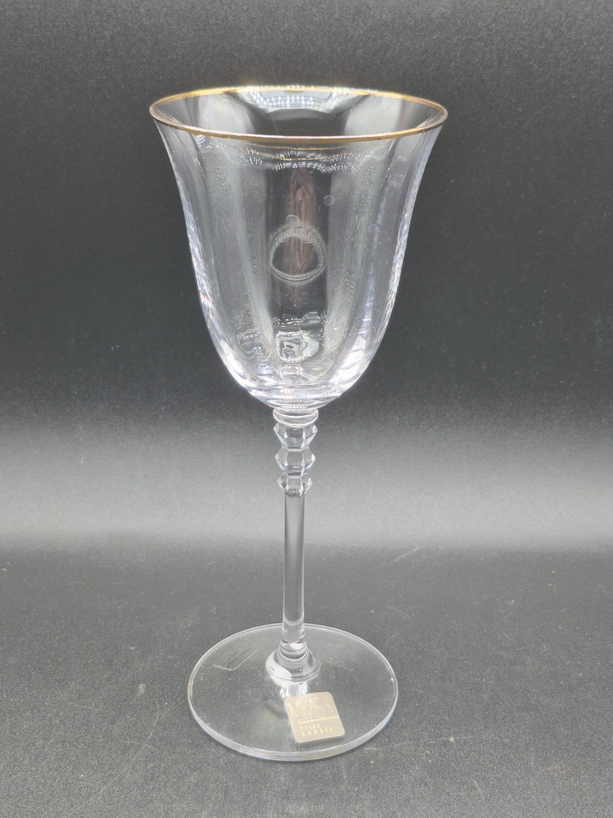 MIKASA CRYSTAL SONATA GOLD WATER GOBLET -   8 1/4\