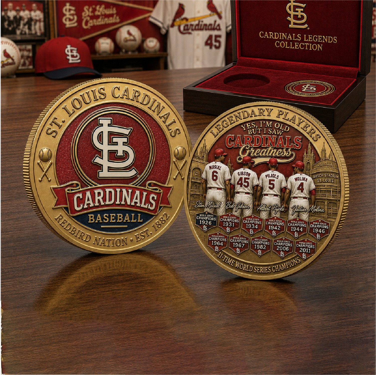 St. Louis Cardinals Legends Collection Commemorative Gold Plated Coin