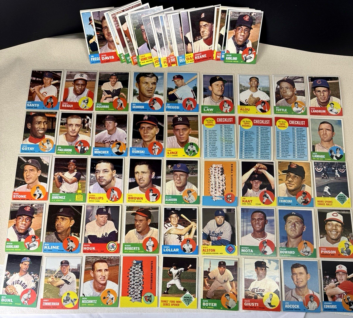 1963 TOPPS BASEBALL Starter Lot / Set of 74 No Duplicates - Mid to High Grade