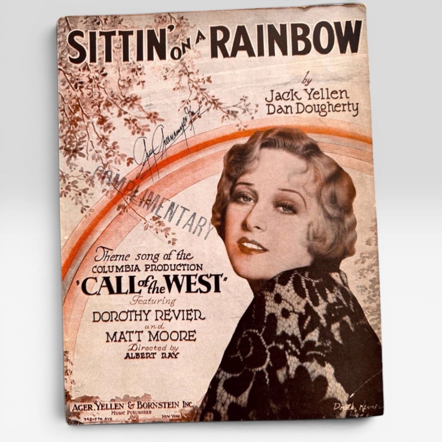 Sittin On a Rainbow VTG Sheet Music Call of the West Film Dorothy Revier 1930