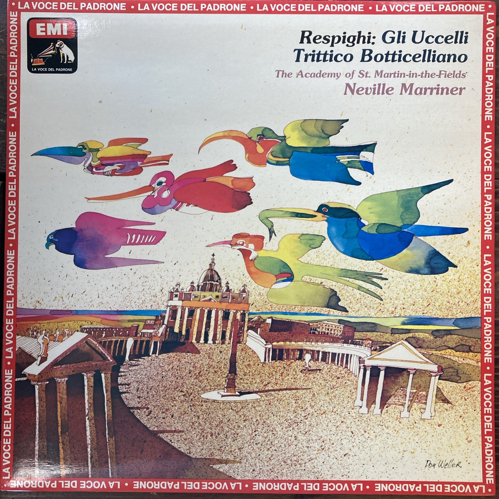 Respighi Neville Marriner Gli Uccelli Trittico Botticelliano ASMF EMI HMV LP