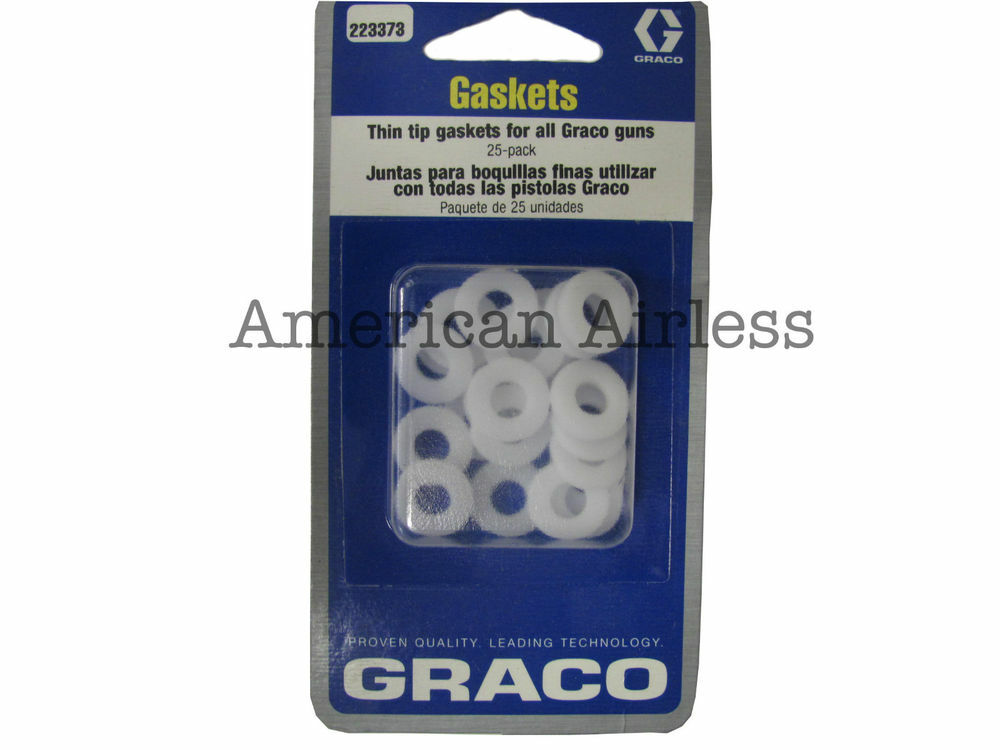 Graco 223373 Flat Tip Thin Base Gasket for Airless Paint Spray Guns, 25-Pack Graco 223373 Flat Tip Thin Base Gasket for Airless Paint Spray Guns, 25-Pack