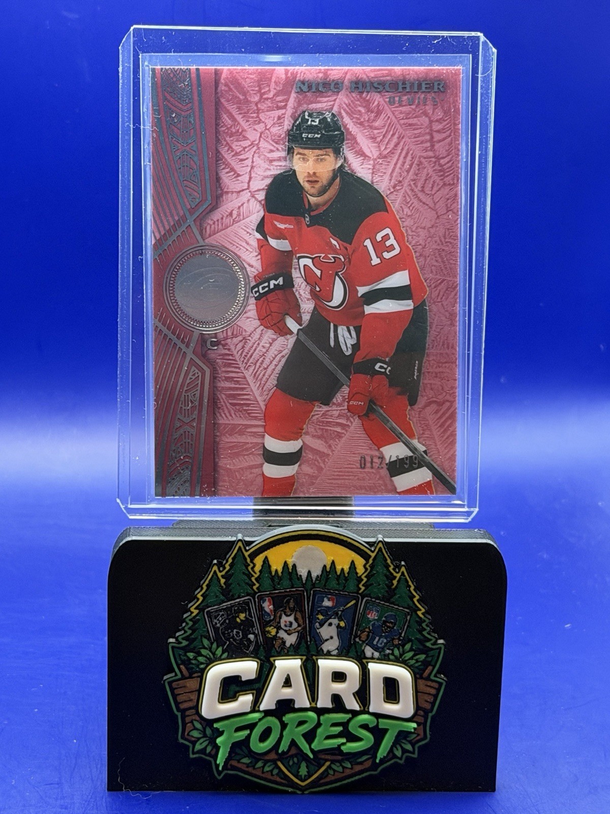 2025-26 Upper Deck Ice Nico Hischier Red /199 #57 Devils