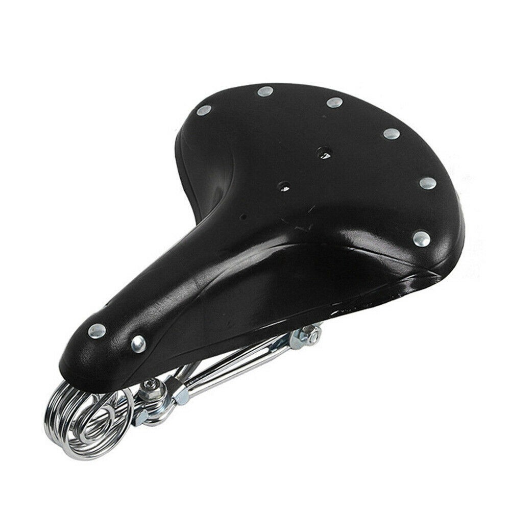 Vintage Classic Genuine LEATHER Retro Fit All Bicycle Cycling Springs Bike Seat