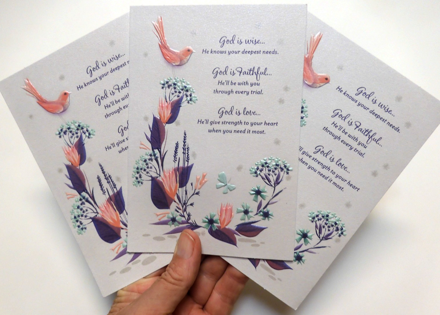 3 Cards DaySpring Encouragement Wellness God is Wise Faithful and Love