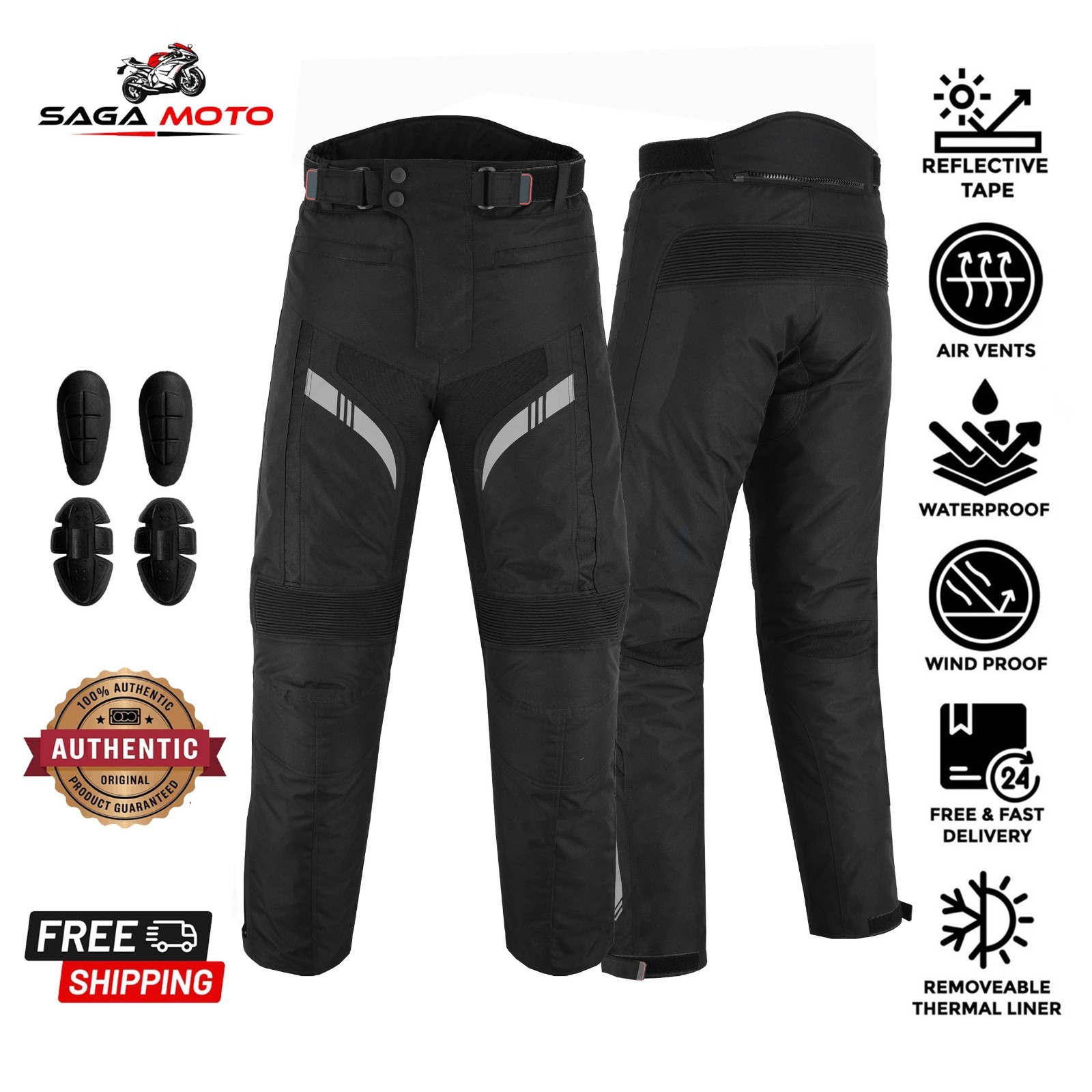 Men\'s Motorcycle Cordura Trousers Waterproof CE Approved Textile Riding Pants