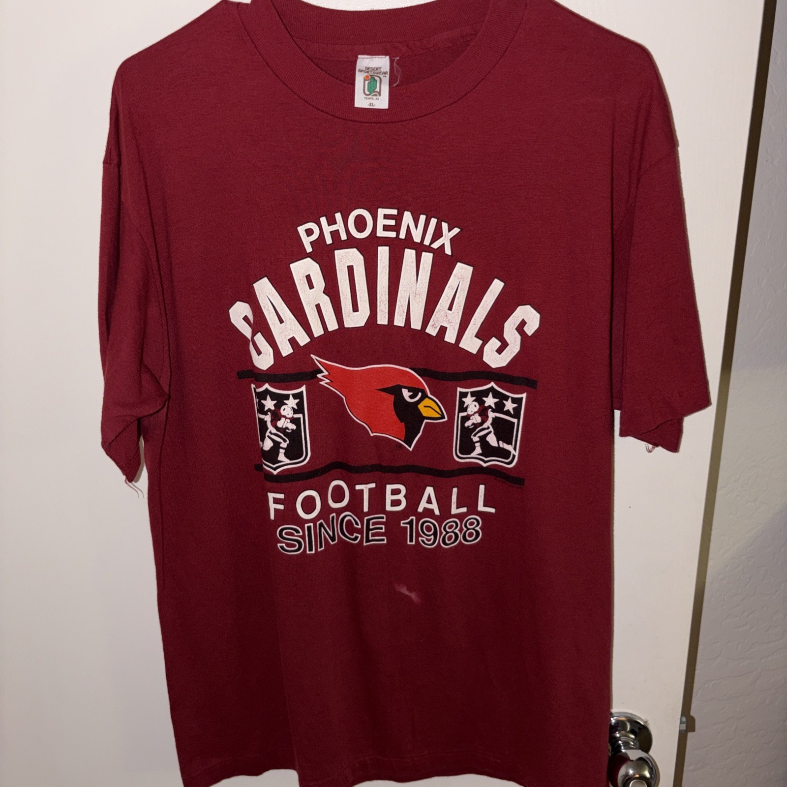 Phoenix Cardinals 1980s Vintage Maroon NFL Shirt Men\'s Large Single Stitch
