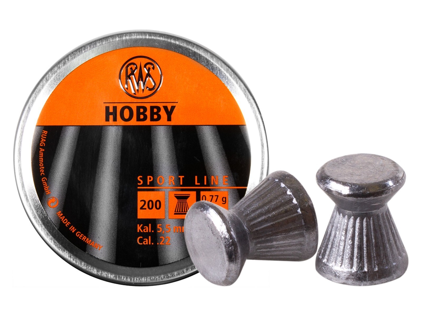 RWS Sport Line 200 Count HOBBY Wadcutter 5.5mm .22 Caliber Airgun Pellets
