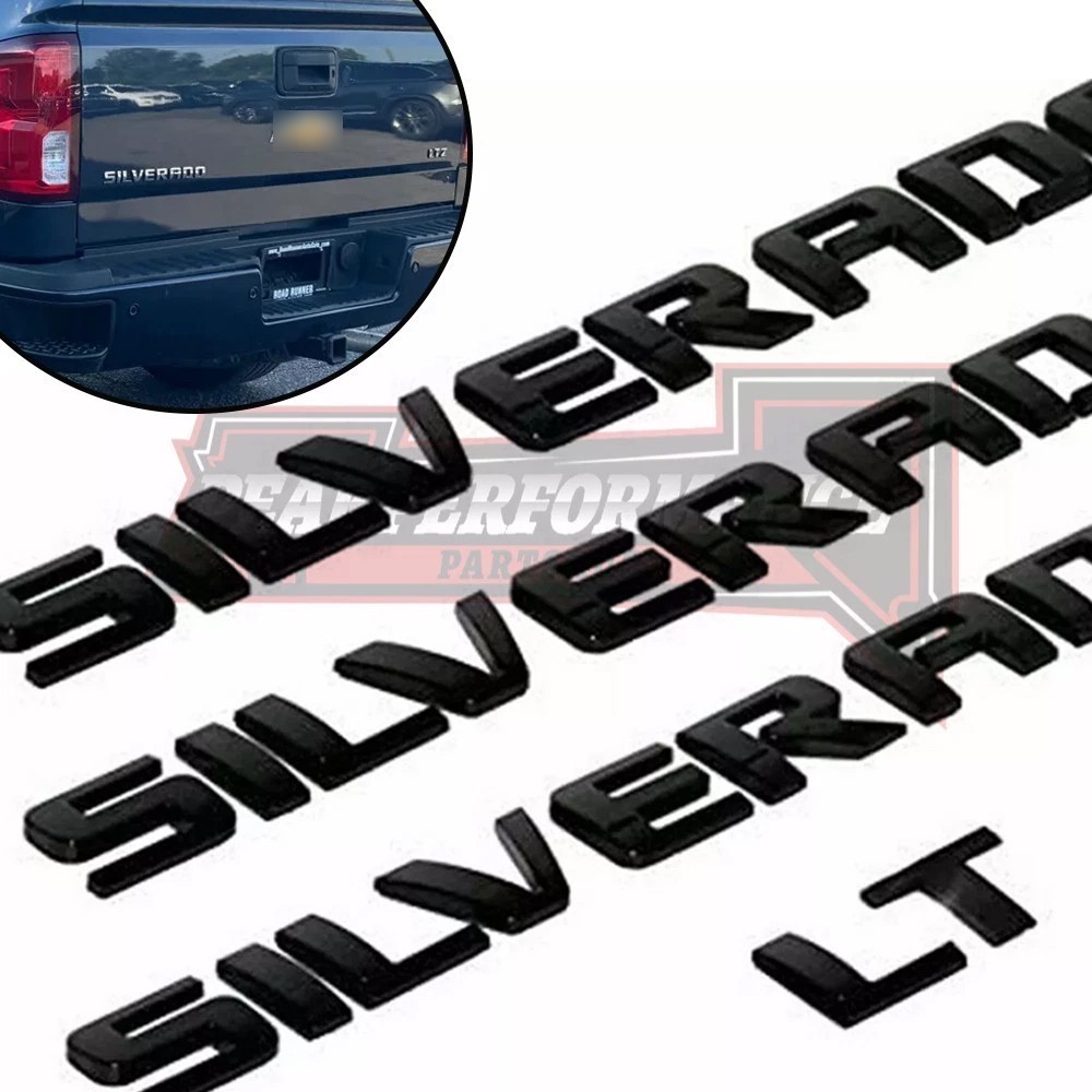 3D Glossy Black For Silverado LTZ Letters Sticker Decal Nameplate Emblem 07-18