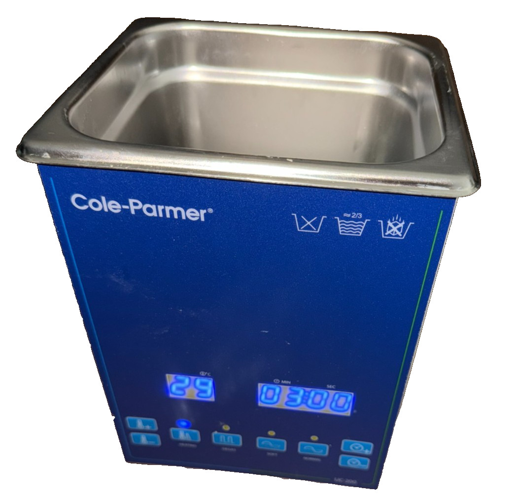 NEW Cole-Parmer UC-200 Ultrasonic Cleaner 2L Digital Heat Timer 230V No Lid