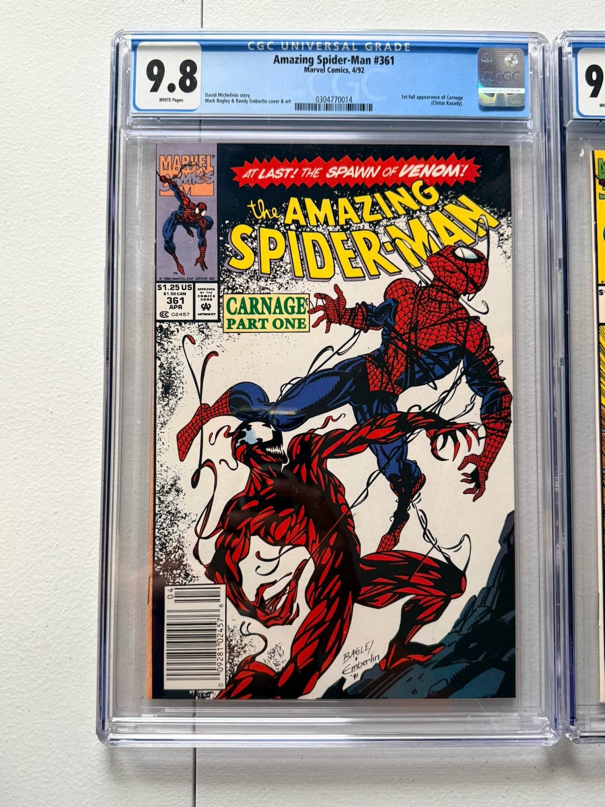 ASM #361 Newsstand CGC 9.8 WP 1st Carnage + ASM #362 #363 CGC 9.8 Complete Set