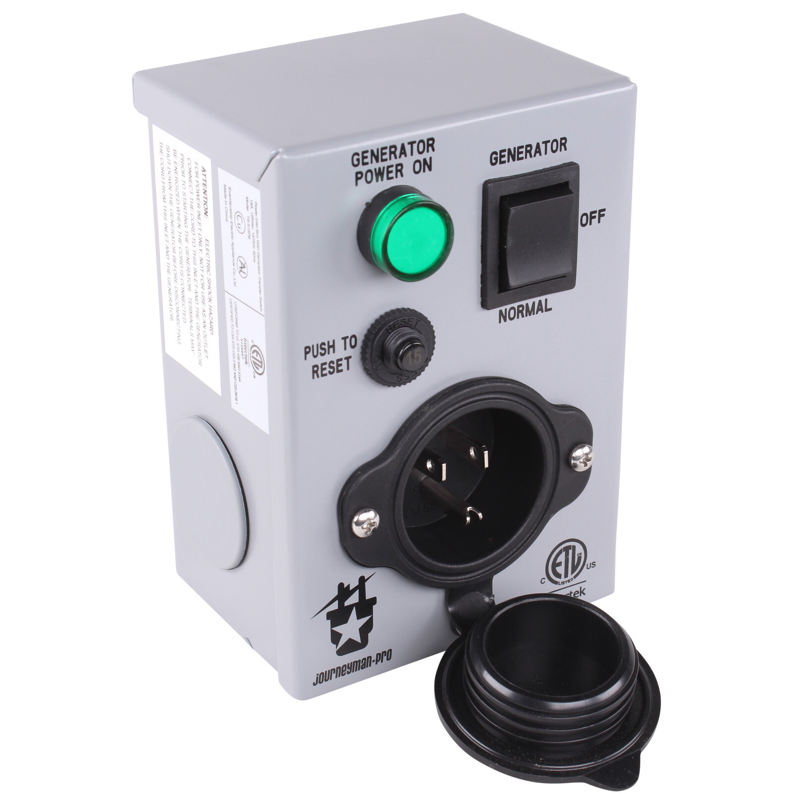 Generator Transfer Switch for Gas Furnace, Oil Heater ETL Listed Journeyman-Pro Generator Transfer Switch for Gas Furnace, Oil Heater ETL Listed Journeyman-Pro