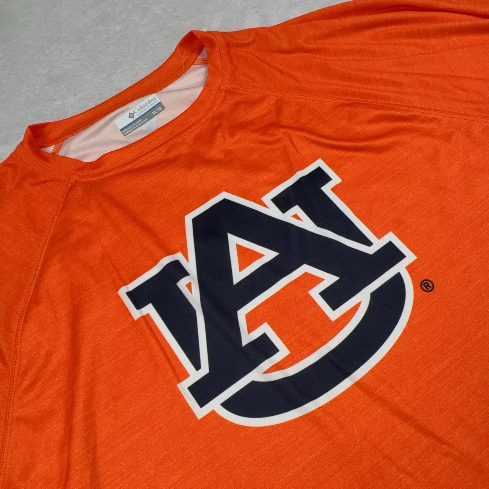 Auburn Tigers Columbia Long Sleeve Shirt Men XL Orange Football AU Logo PFG
