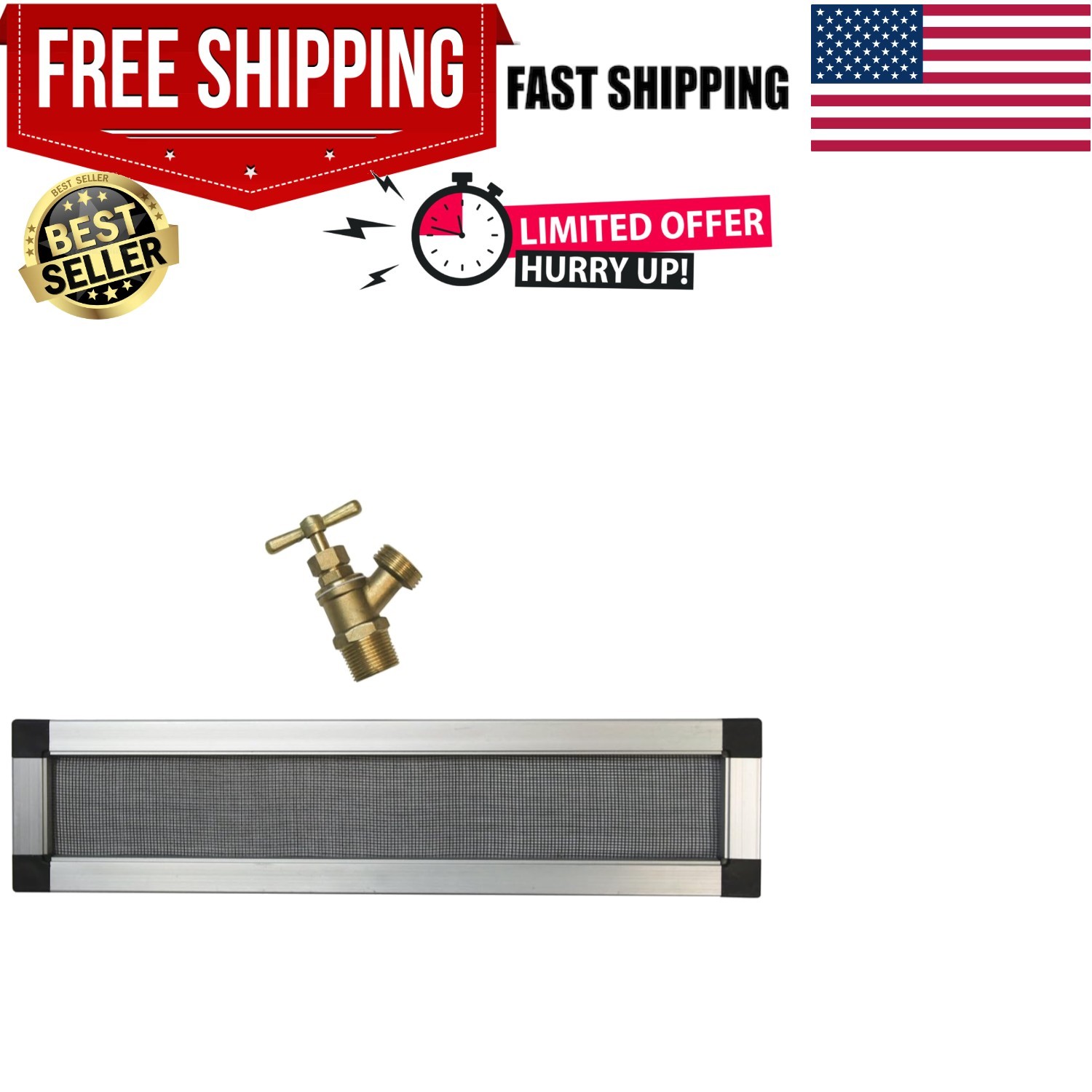 Replacement Rain Barrel Screen and Brass Spigot Kit