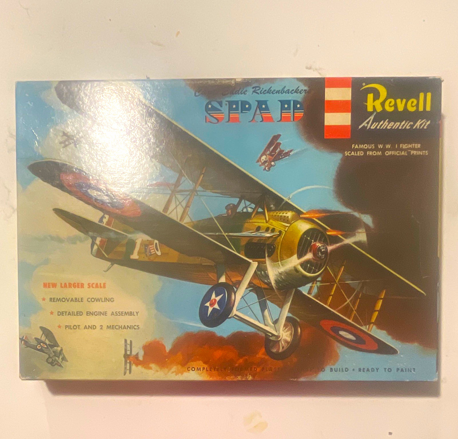 Revell Capt. Eddie Rickenbacker's SPAD Airplane Kit 1:28 Plastic H-256 Revell Capt. Eddie Rickenbacker's SPAD Airplane Kit 1:28 Plastic H-256