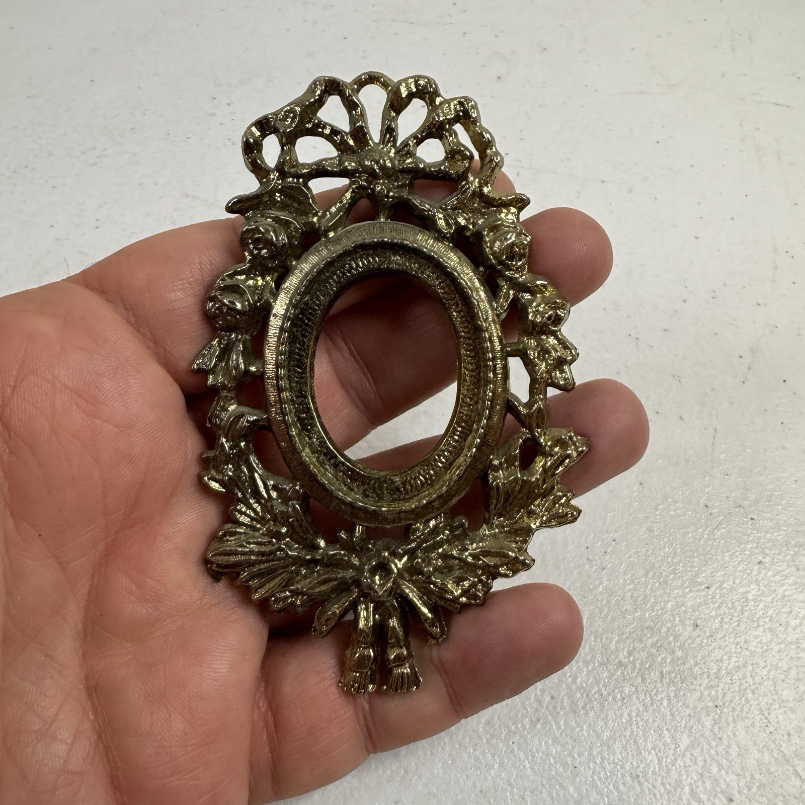 Ornate Victorian Era Solid Brass Picture Frame Vintage Ornate Victorian Era Solid Brass Picture Frame Vintage