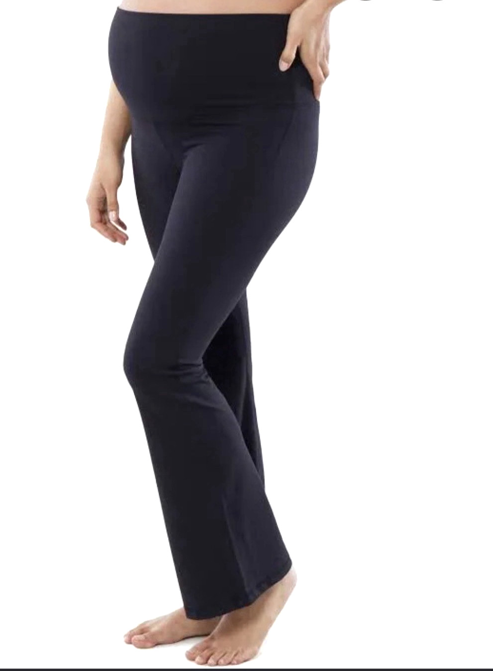 High-Rise Over Belly Slit Flare Maternity Large Leggings Isabel  by Ingrid