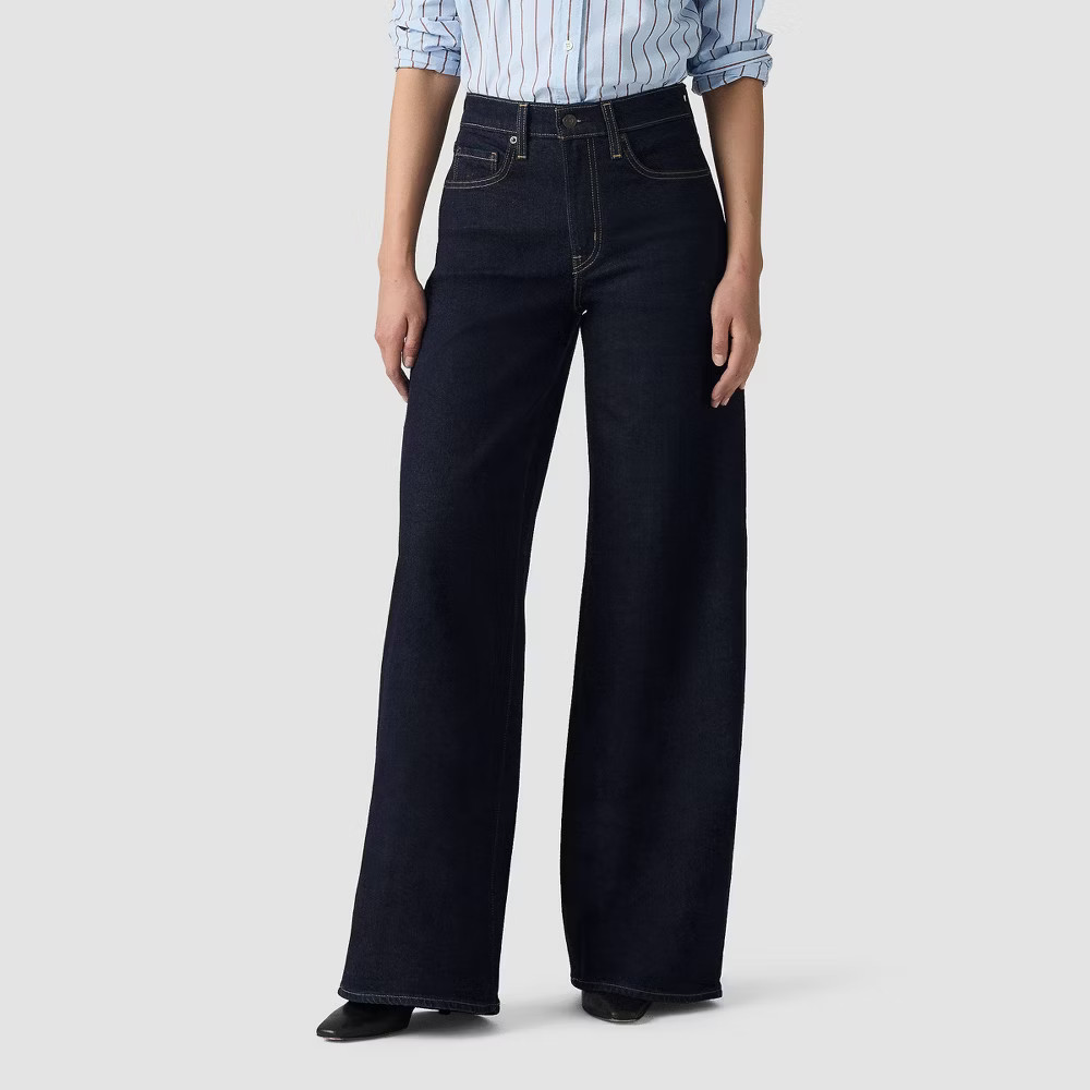 Levi's Women's High-Rise Wide Leg Jeans Retro Rinse Stretch Denim Cotton