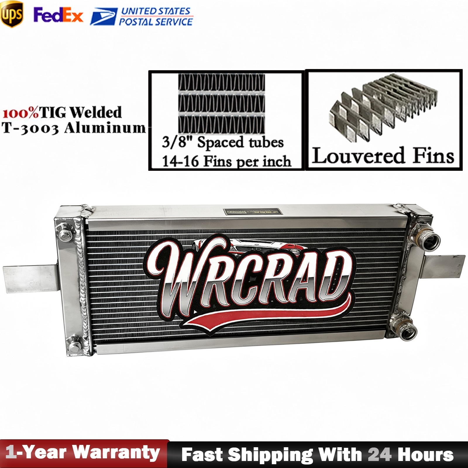 #RH249525 Universal Pocket Tucked Aluminum Radiator For Honda Civic CRX MT 2-Row