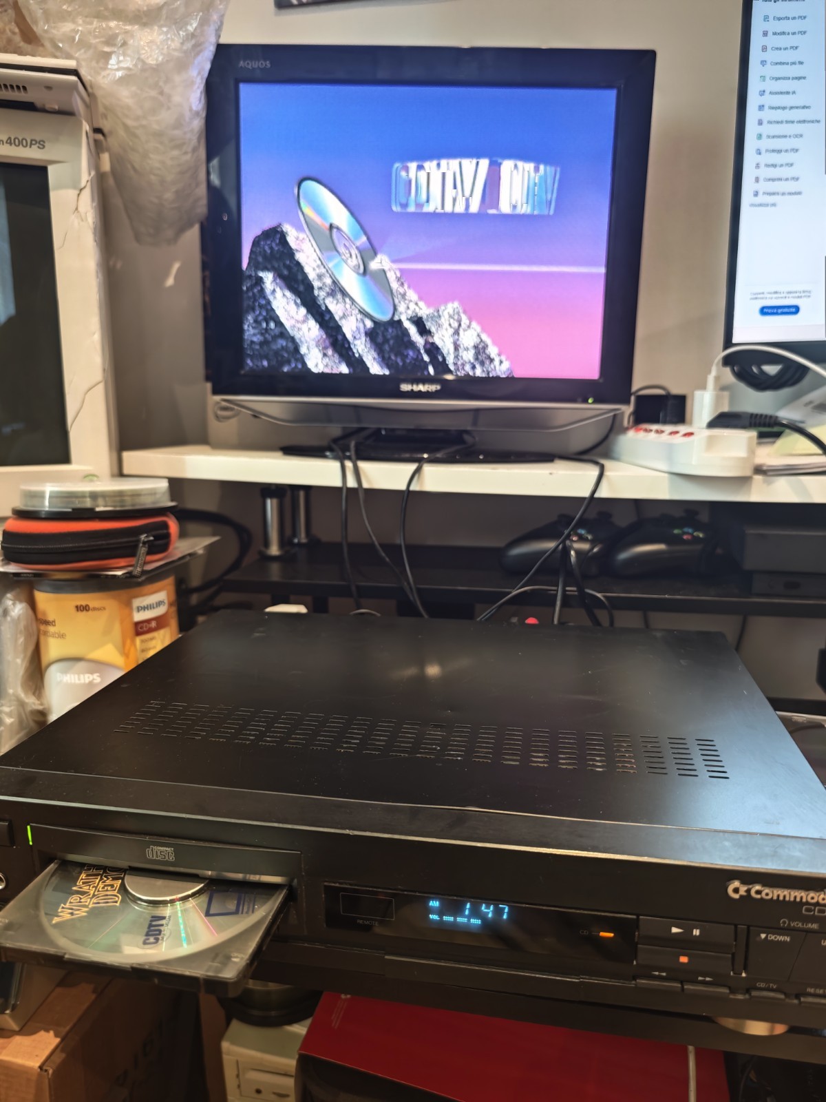 CCOMMODORE CDTV - CD CADDY + 2 cd
