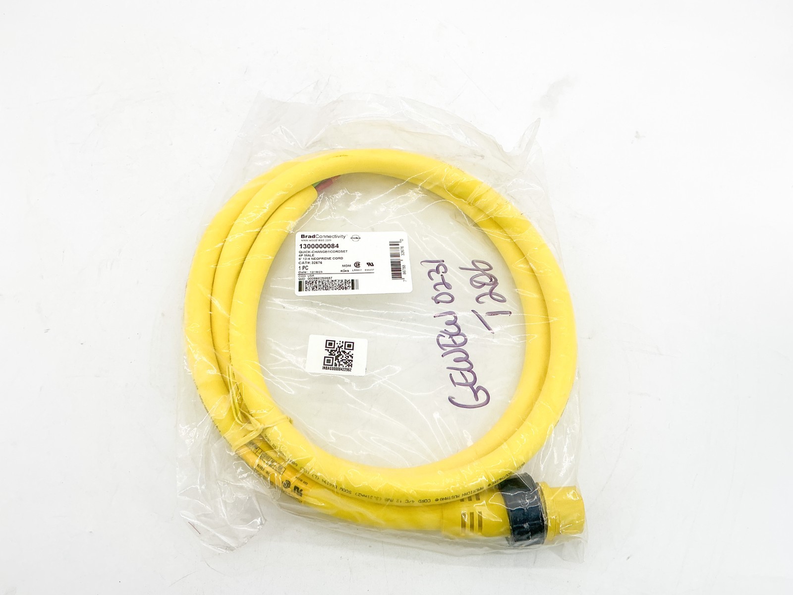 New Brad Connectivity 1300000084 Quick Change Cordset 4P Male 32676
