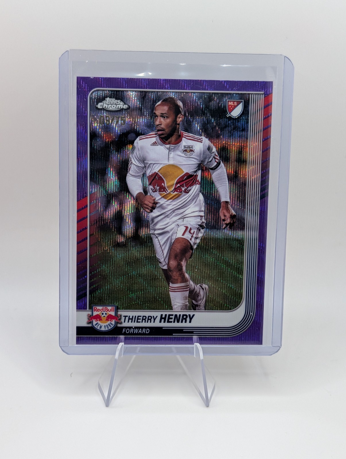 2025 Topps Chrome MLS #14 Thierry Henry Purple Wave Refractor #/75