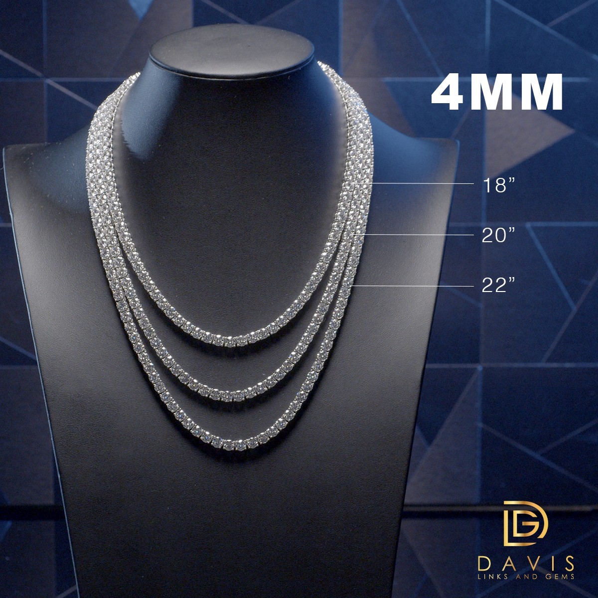 VVS1 MOISSANITE TENNIS CHAINS 925 SILVER 2MM-6.5MM Passes 💎 Tester