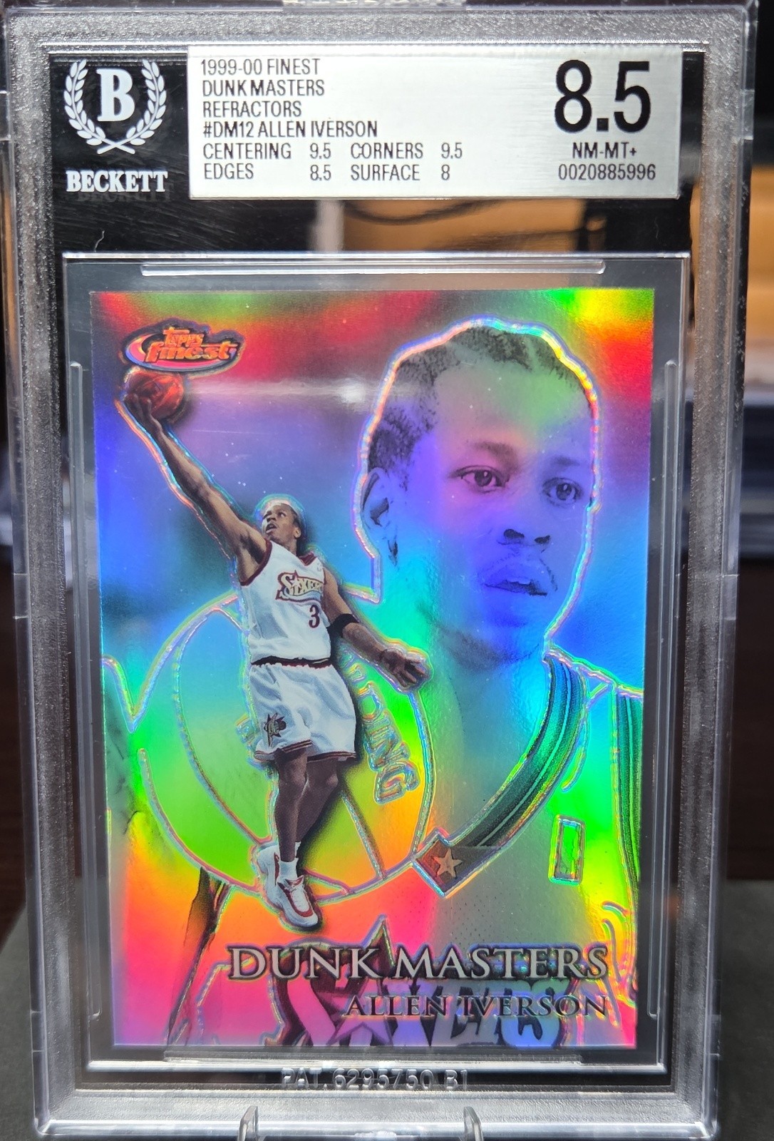 1999-00 Topps Finest Dunk Masters Allen Iverson #DM12 Refractor # 13/150 RARE