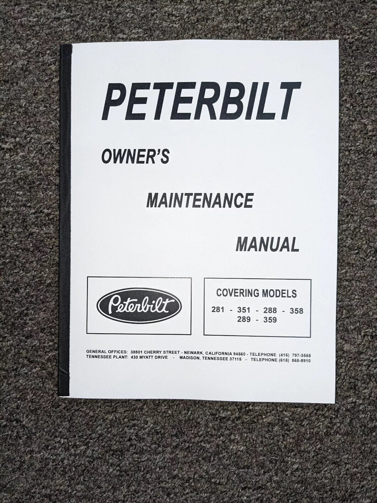 1963 Peterbilt 281 Truck Shop Service Repair Manual 1963 Peterbilt 281 Truck Shop Service Repair Manual