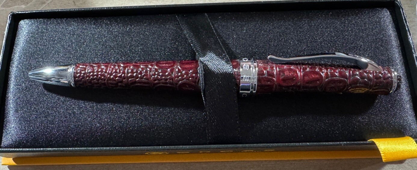 Cross Torero  Genuine Bordeaux  Croc Leather  Rollerball Pen