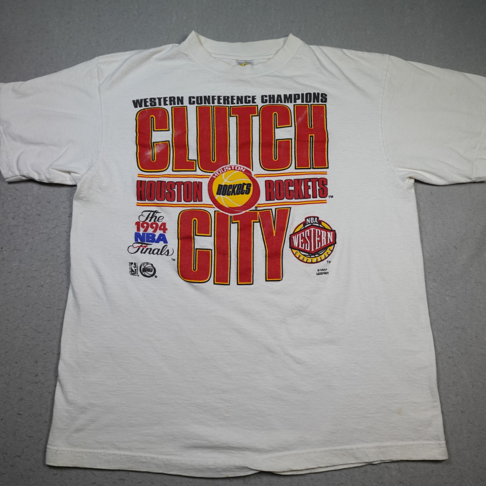 Vintage Houston Rockets T Shirt XL Clutch City NBA Western Conf Champs 94 Finals Vintage Houston Rockets T Shirt XL Clutch City NBA Western Conf Champs 94 Finals