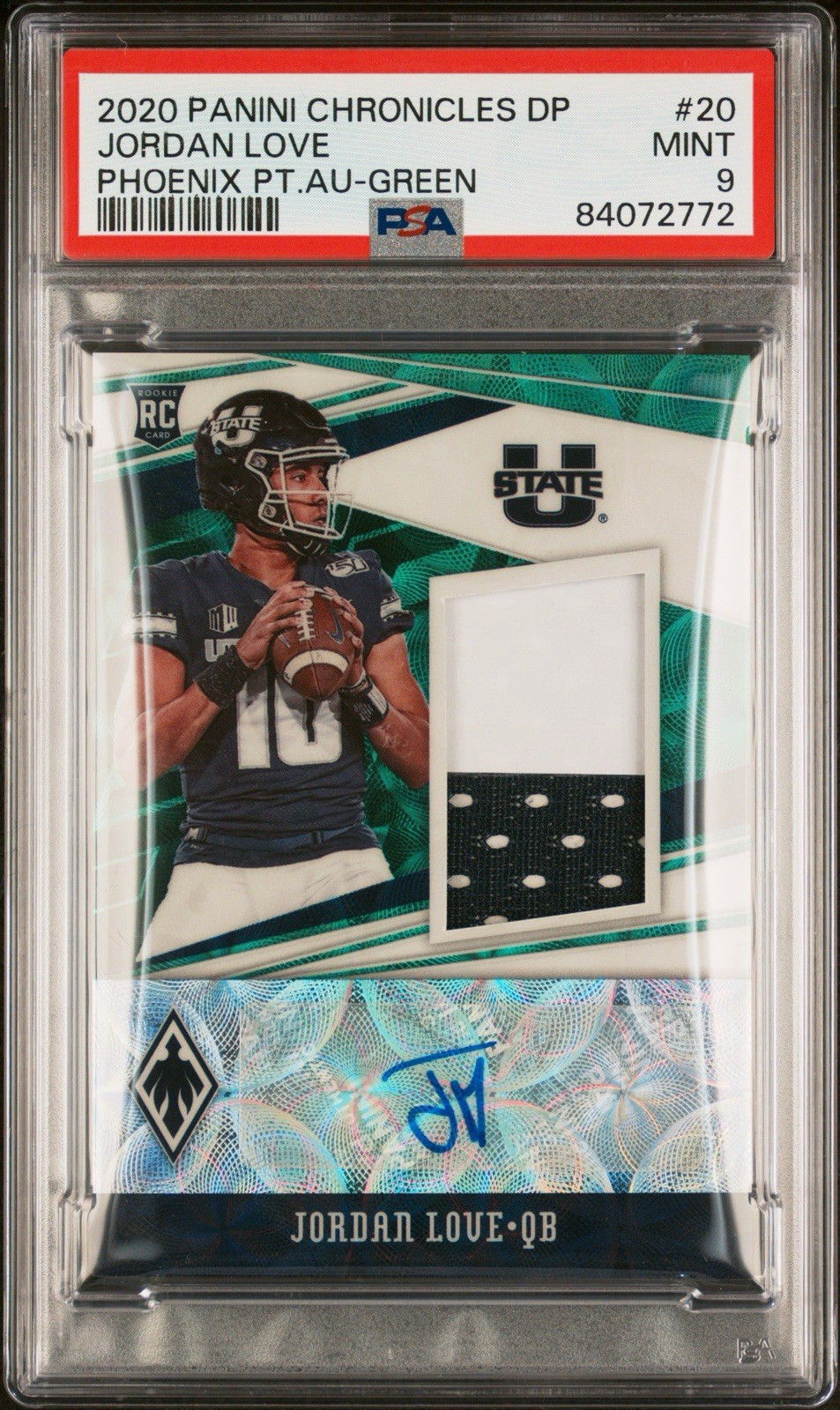 2020 Panini Chronicles DP - Phoenix Patch Autographs Jordan Love #20 /49 PSA 9 2020 Panini Chronicles DP - Phoenix Patch Autographs Jordan Love #20 /49 PSA 9