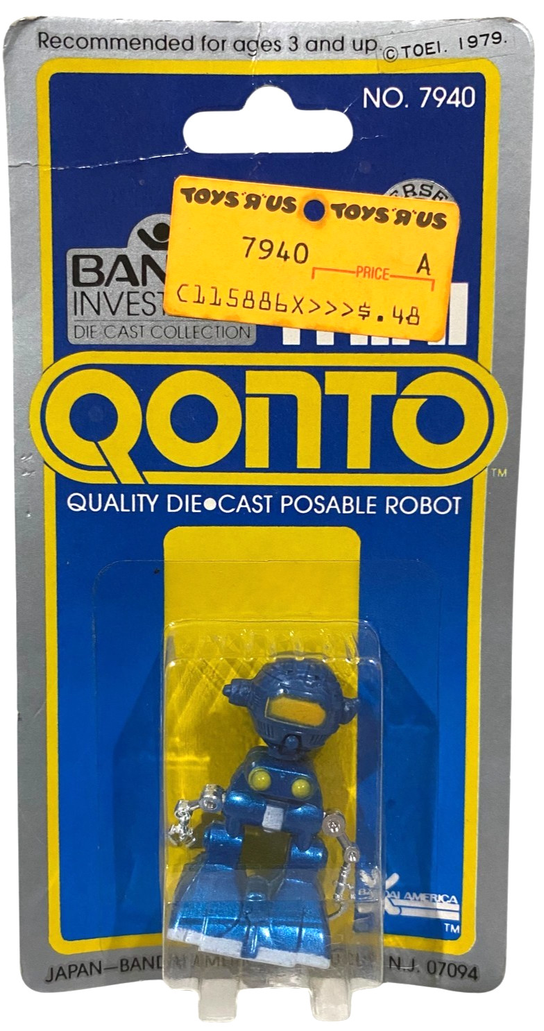 Bandai Mini Qonto DieCast Robot Blue Vtg 1979/1981 Figure NEW Message from Space