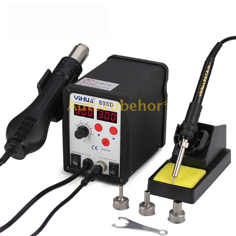 YIHUA YH-898D Dual Digital Display 2 In 1 Soldering Station Hot Air Gun 220V New