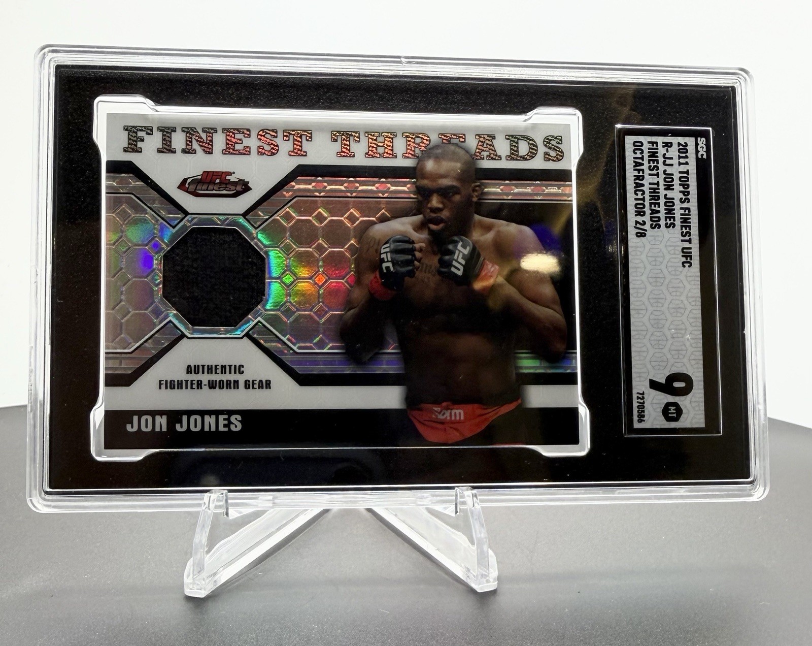 2011 Topps /8 Finest UFC Threads Relics Jon Jones #R-JJ Octa-Fractor SGC 9 RARE 2011 Topps /8 Finest UFC Threads Relics Jon Jones #R-JJ Octa-Fractor SGC 9 RARE