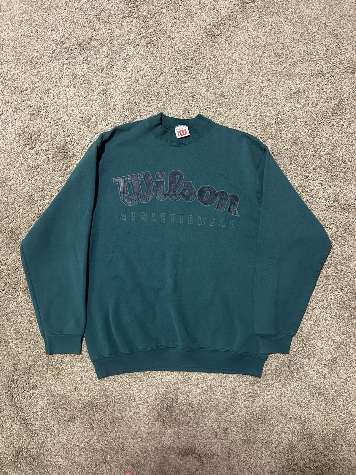 Vintage 1990s Wilson Green Sweatshirt Men\'s Size L