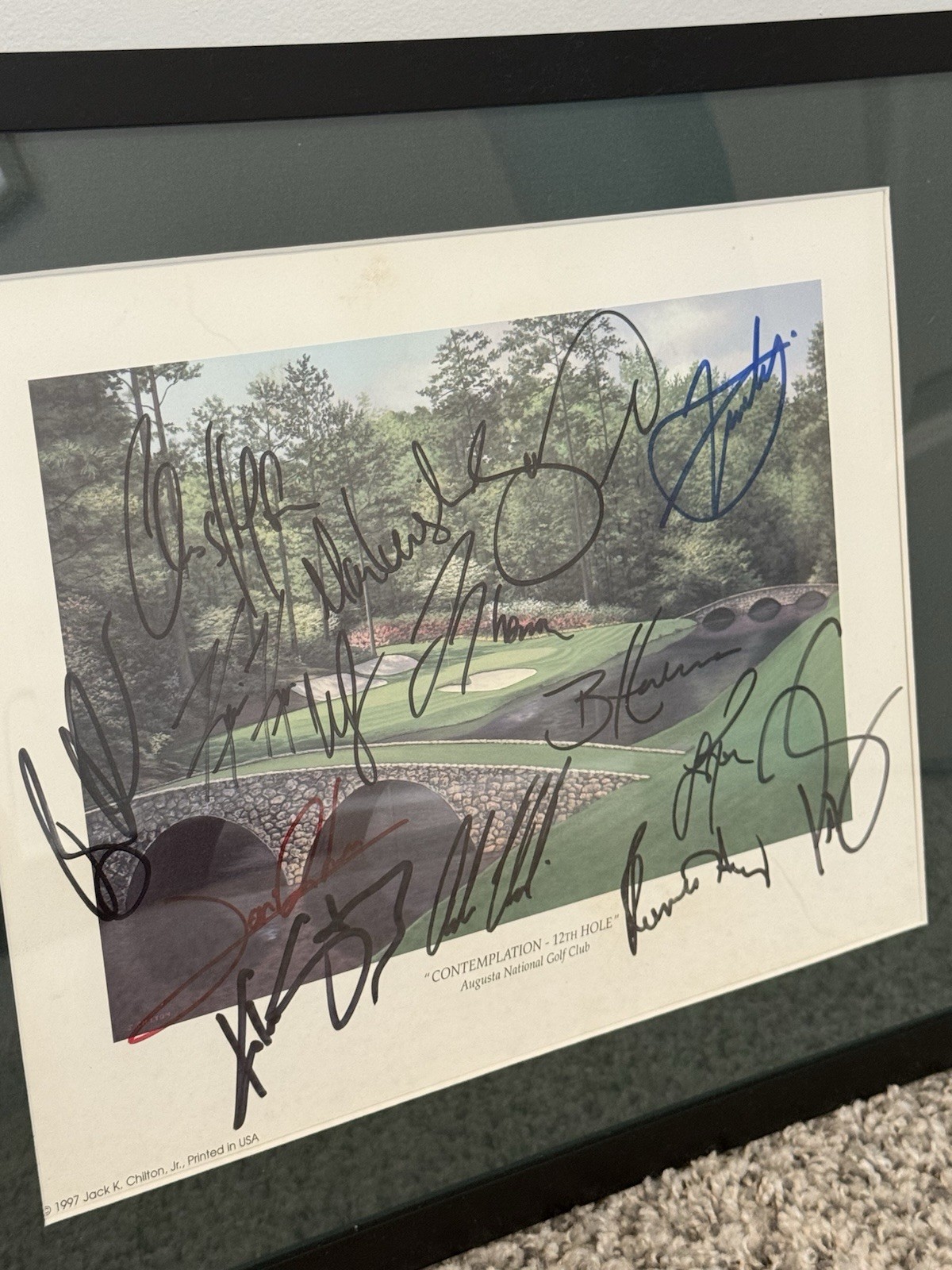 Augusta National Masters Photo Hand Signed Authentic John Rahm Justin Rose JT