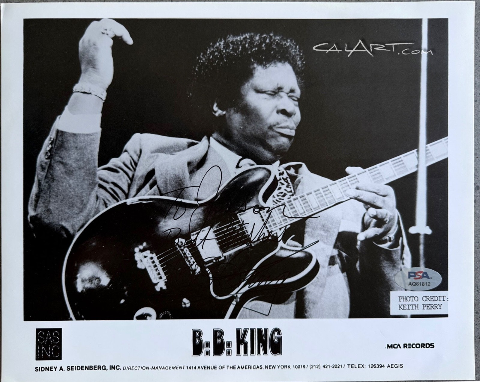 Original Vintage B.B. King Autographed 8x10 Photo PSA/DNA Cert