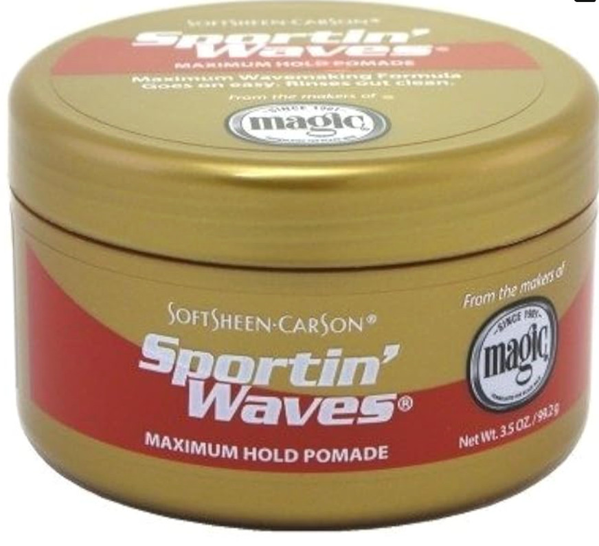 Softsheen-Carson Sportin Waves Maximum Hold Pomade 3.5 oz NEW Softsheen-Carson Sportin Waves Maximum Hold Pomade 3.5 oz NEW