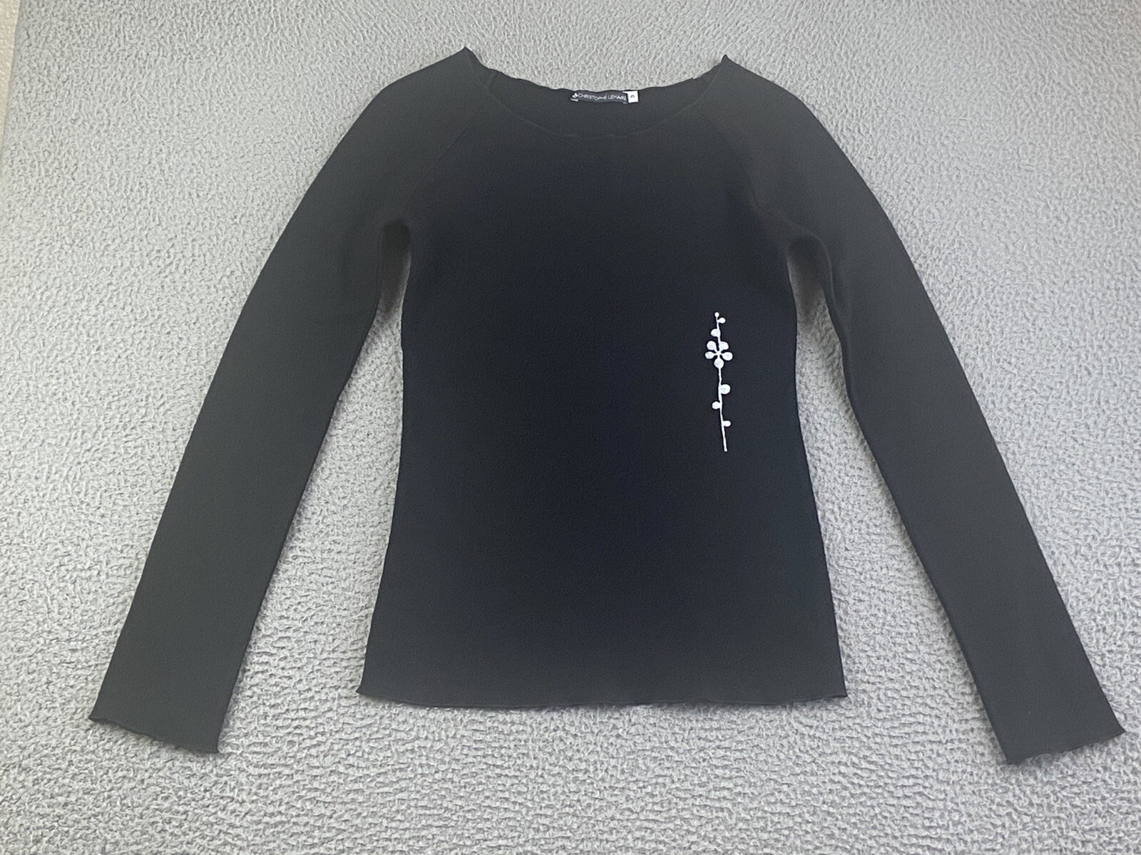 CHRISTOPHE LEMAIRE Black Wool Sweater Size 3 Made In France EXCEPTIONAL RARE