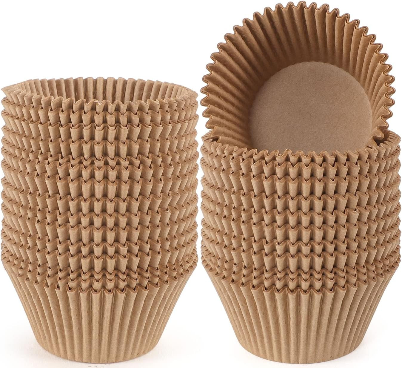 Jumbo Cupcake Liners Natural Muffin Baking Cups 300-Count, No Smell, Food Grade,