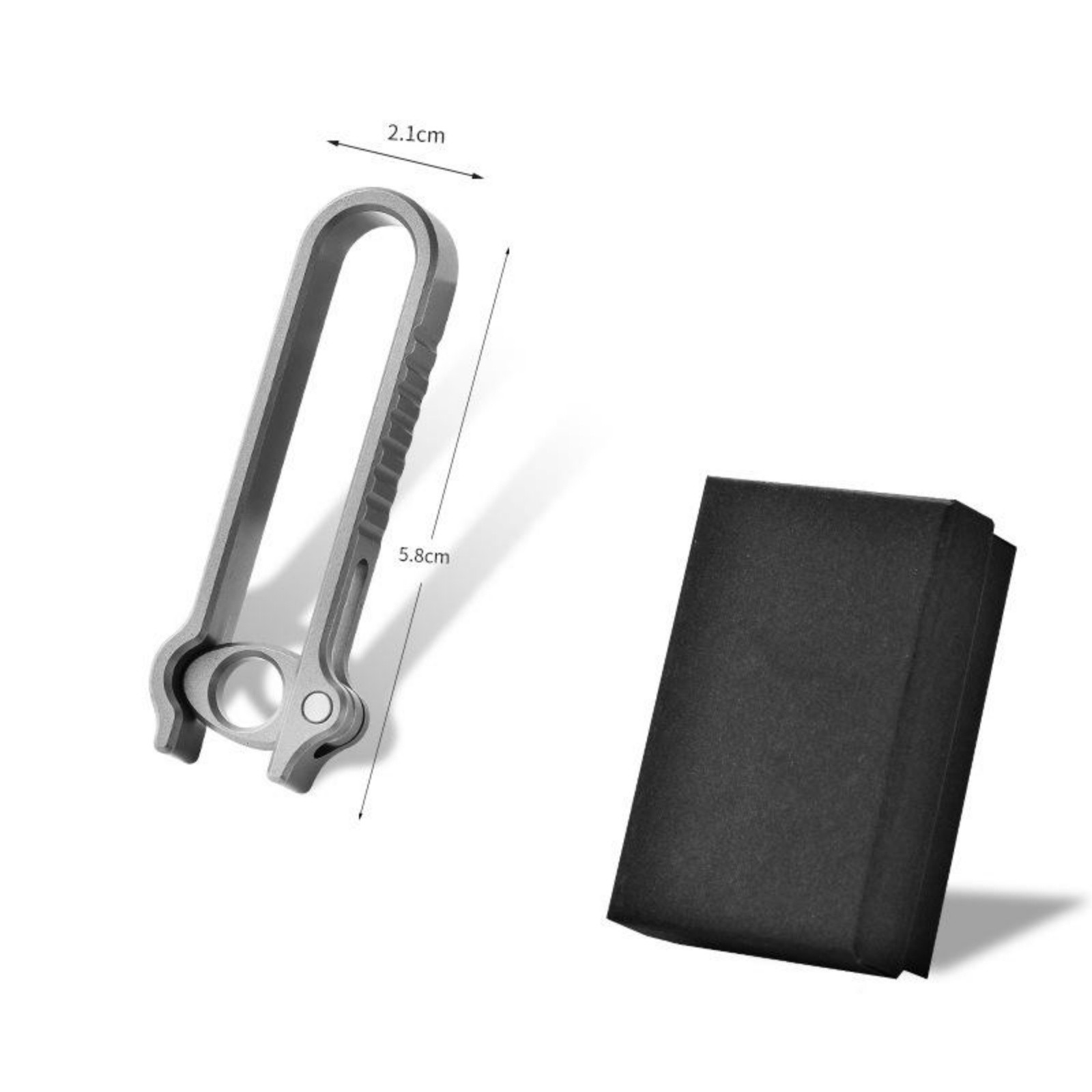 Titanium Alloy EDC Belt Clip Carabiner No-Spring Hook Key Holder Lightweight