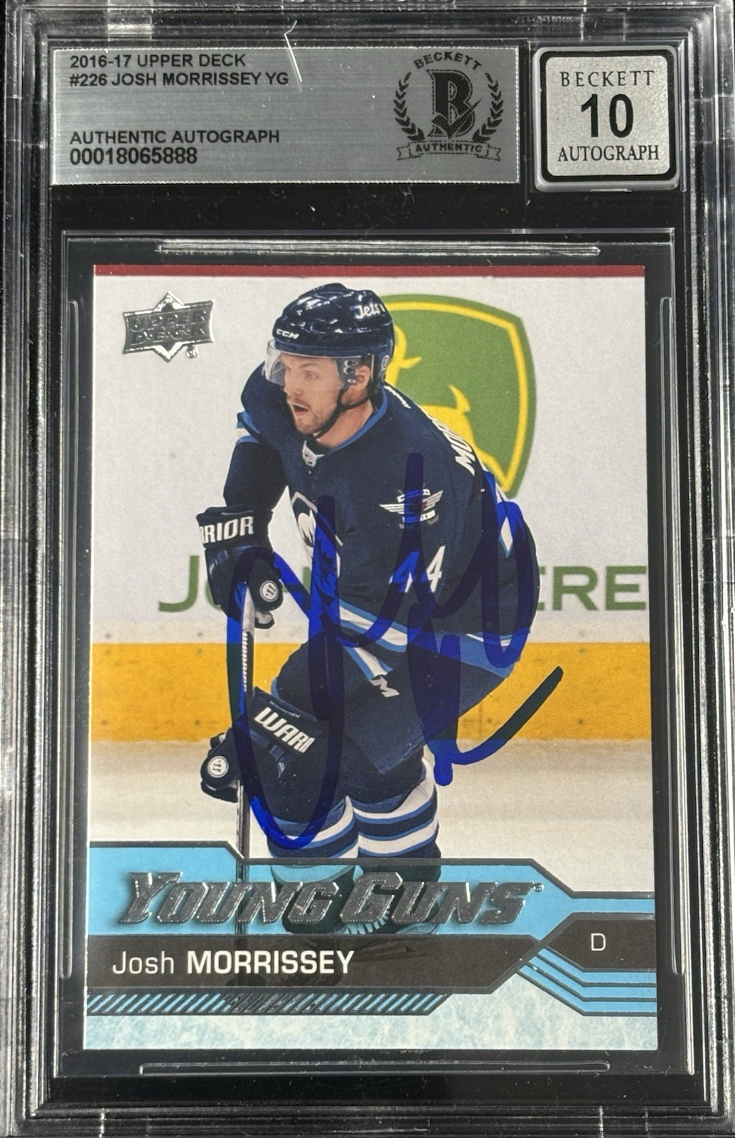 Josh Morrissey Signed 2016-17 UD Young Guns #226 BAS Autograph Grade 10 Card Josh Morrissey Signed 2016-17 UD Young Guns #226 BAS Autograph Grade 10 Card