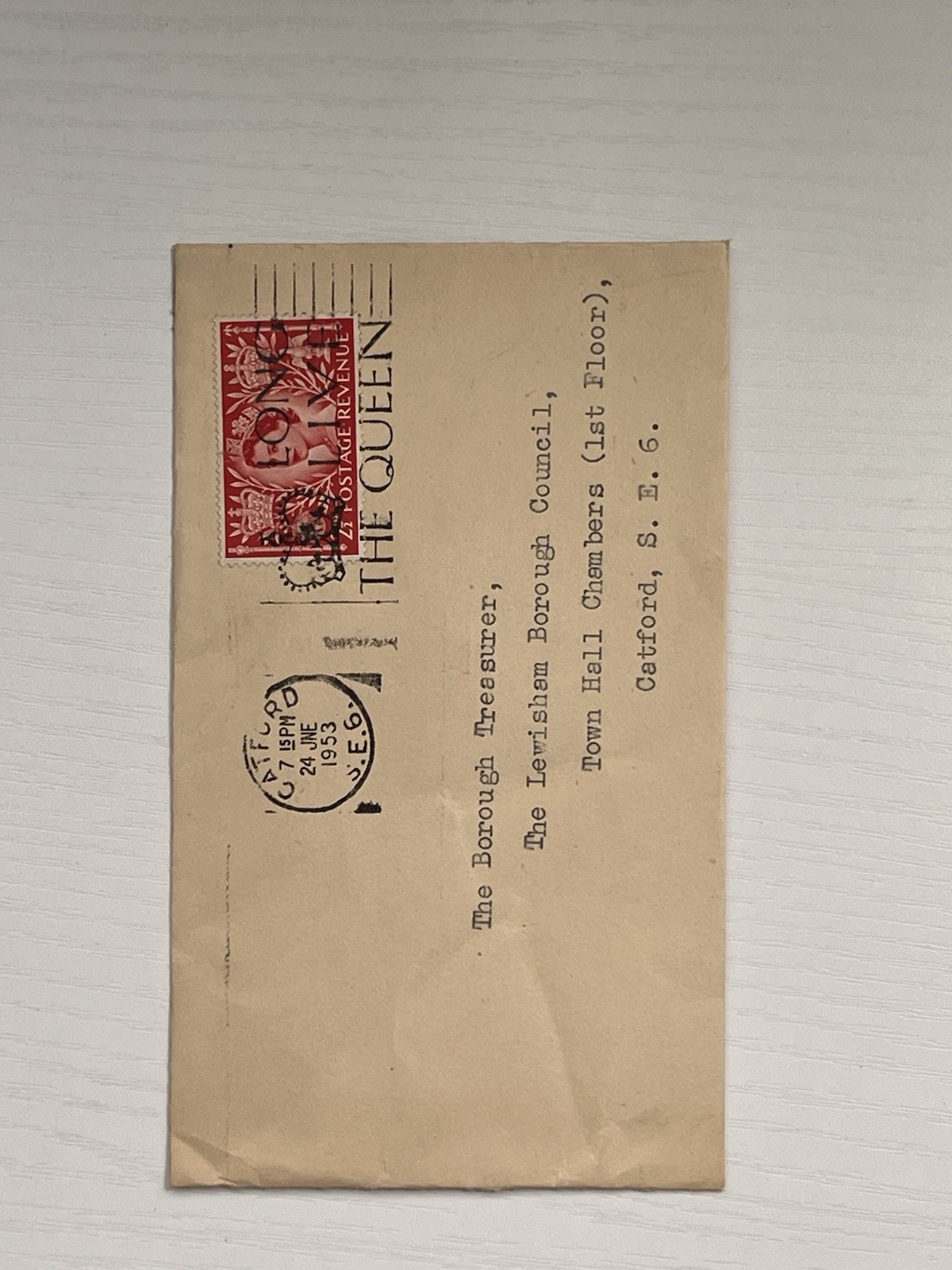 Great Britain 1953 Coronation Cover Scott 313 Long Live The Queen Postmark