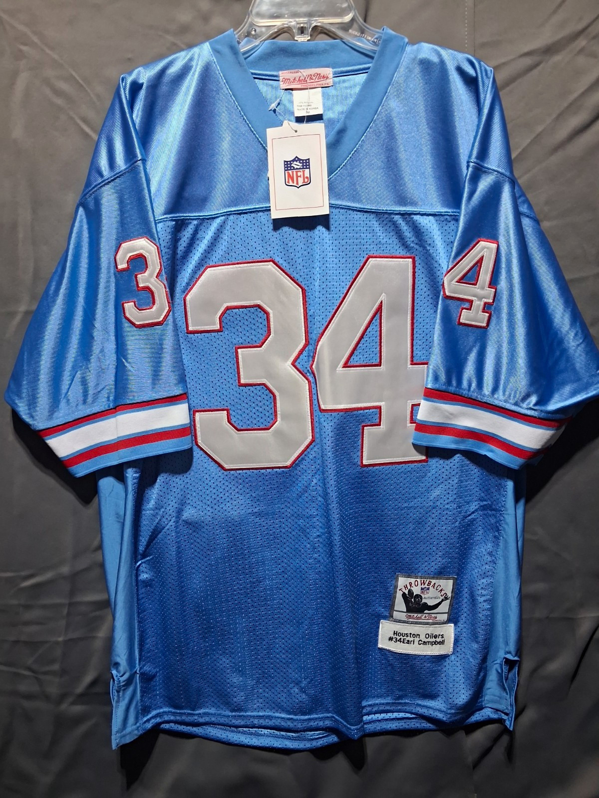 Mitchell & Ness NFL Houston Oilers Earl Campbell #34 Jersey Men’s 52 Blue