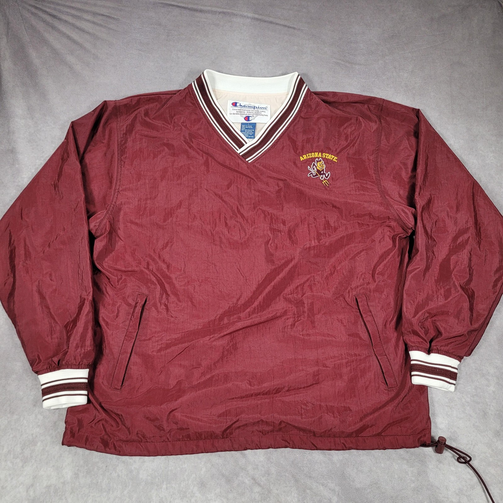 Vintage Arizona State Sun Devils Jacket Mens Large Maroon NCAA Champion Pullover